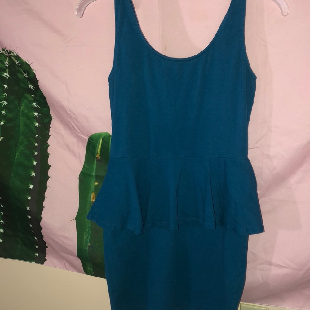 Teal peplum dress